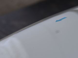 ゴルフ ボンネットの深いデントリペア後・景色での確認